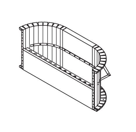 7' Poured Bench w/Liner Track for 42" Wall